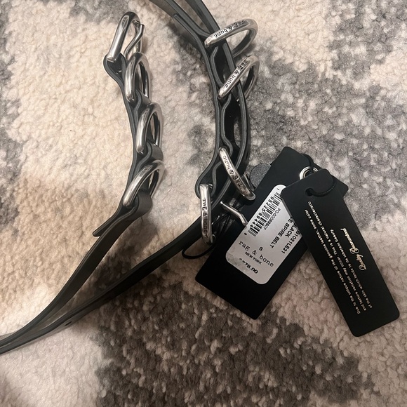 Rag & Bone Double Spire Black Leather Belt - Womens - Picture 4 of 4